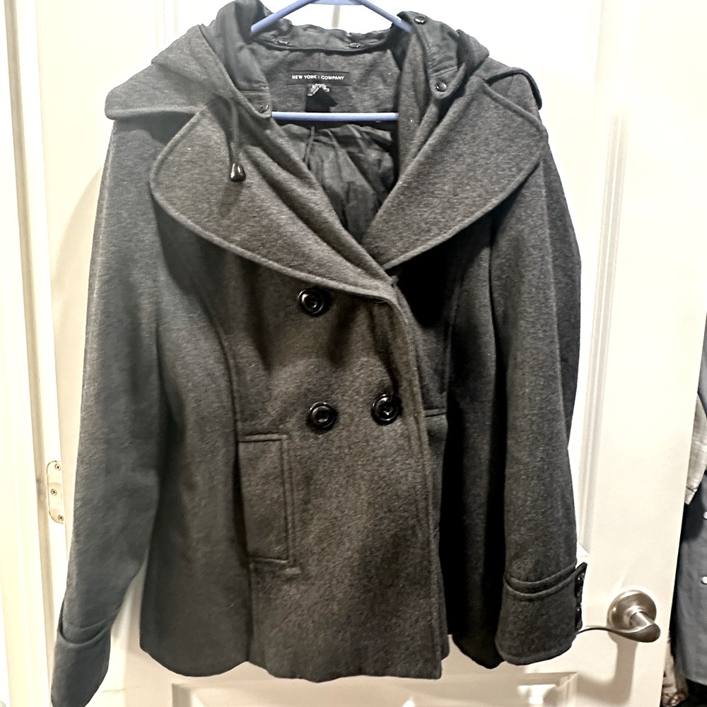 Gray NY&Co wool peacoat.